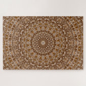 Chocolade Bruin en Wit Mandala Patroon Legpuzzel (Horizontaal)