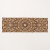 Chocolade Bruin en Wit Mandala Patroon Yogamat (Voorkant (horizontaal))