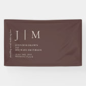 Chocolade Bruin Formeel Modern Evenement Foto Huwe Spandoek (Horizontaal)