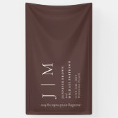 Chocolade Bruin Formeel Modern Evenement Foto Huwe Spandoek (Verticaal)