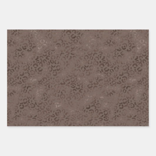 Chocolade bruin glitter luipaard inpakpapier vel (Voorkant 3)