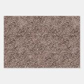 Chocolade bruin glitter luipaard inpakpapier vel (Voorkant)