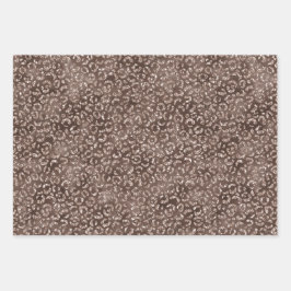 Chocolade bruin glitter luipaard inpakpapier vel