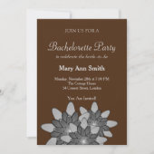 Chocolade Bruin Grijs Bloemmotief Lotus Vrijgezell Kaart (Voorkant)