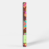 Chocolade Bruin Groen Patchwork Quiltblok Art iPhone Hoesje (Rechterkant)