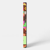 Chocolade Bruin Groen Patchwork Quiltblok Art iPhone Hoesje (Linkerkant)