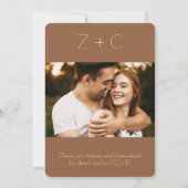 Chocolade bruin herfst bruiloft uitnodiging (Achterkant)