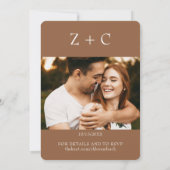 Chocolade bruin herfst bruiloft uitnodiging (Achterkant)