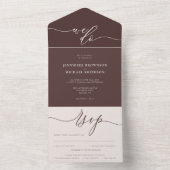 Chocolade Bruin Huwelijk script we do All In One Uitnodiging (Binnen)