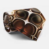 Chocolade bruin ivoor crème unieke Abstracte kunst Stropdas (Opgerold)