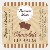 Chocolade Bruin - Lip Balm Label - 1.25" Vierkant (Voorkant)