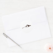 Chocolade Bruin Lovebirds-Bruiloft Save the Date Ronde Sticker (Envelop)