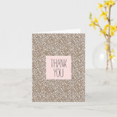 Chocolade bruin luipaard print dank u kaart (Gele Bloem)