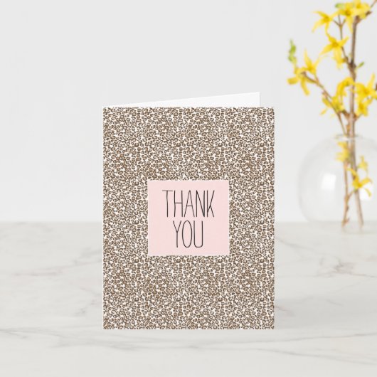 Chocolade bruin luipaard print dank u kaart (Gele Bloem)