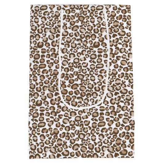 Chocolade bruin luipaard print medium cadeauzakje (Achterkant)