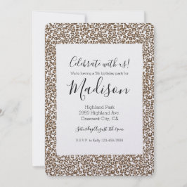 Chocolade Bruin Luipaard Print Verjaardag Kaart