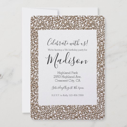 Chocolade Bruin Luipaard Print Verjaardag Kaart (Voorkant)