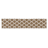 Chocolade bruin Marokkaanse Quatrefoil Korte Tafelloper (Horizontaal)