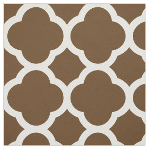 Chocolade Bruin Modern Quatrefoil Grote Schaal Stof