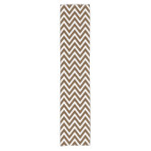 Chocolade Bruin Moderne Chevron Stripes Korte Tafelloper (Voorkant)