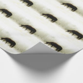 Chocolade bruin paard in de mist cadeaupapier (Hoek)