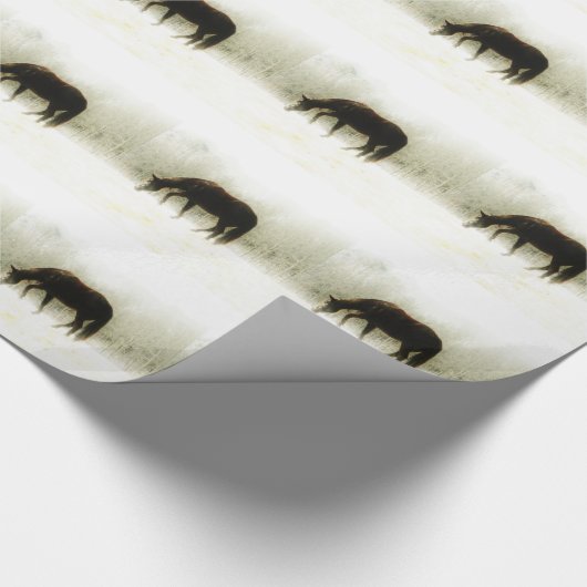 Chocolade bruin paard in de mist cadeaupapier (Hoek)