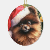 Chocolade Bruin Pommerse Waterverf Kerstmis Keramisch Ornament (Links)