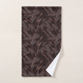 Chocolade Bruin & Roze Goud Abstract Golfpatroon Bad Handdoek (Handdoek)