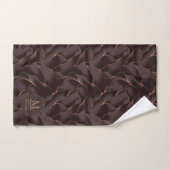 Chocolade Bruin & Roze Goud Abstract Golfpatroon Bad Handdoek (Handdoek)