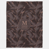 Chocolade Bruin & Roze Goud Abstract Golfpatroon Fleece Deken (Voorkant)