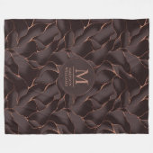 Chocolade Bruin & Roze Goud Abstract Golfpatroon Fleece Deken (Voorkant (Horizontaal))
