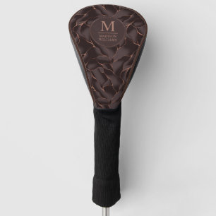 Chocolade Bruin & Roze Goud Abstract Golfpatroon Golfheadcover