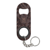 Chocolade Bruin & Roze Goud Abstract Golfpatroon Mini Flessenopener (Achterkant)