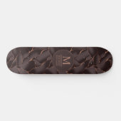 Chocolade Bruin & Roze Goud Abstract Golfpatroon Persoonlijk Skateboard (Horizontaal)