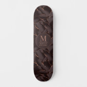 Chocolade Bruin & Roze Goud Abstract Golfpatroon Persoonlijk Skateboard (Voorkant)