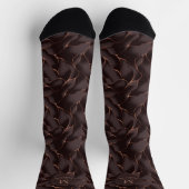 Chocolade Bruin & Roze Goud Abstract Golfpatroon Sokken (Top)