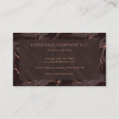 Chocolade Bruin & Roze Goud Abstract Golfpatroon Visitekaartje (Achterkant)