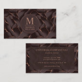 Chocolade Bruin & Roze Goud Abstract Golfpatroon Visitekaartje (Voorkant / Achterkant)