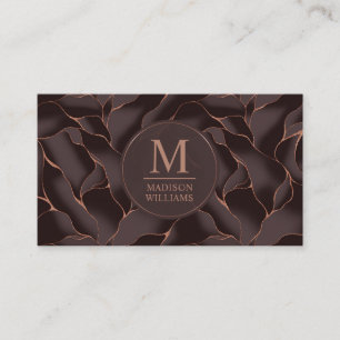 Chocolade Bruin & Roze Goud Abstract Golfpatroon Visitekaartje