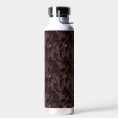 Chocolade Bruin & Roze Goud Abstract Golfpatroon Waterfles (Links)
