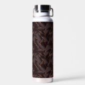 Chocolade Bruin & Roze Goud Abstract Golfpatroon Waterfles (Achterkant)