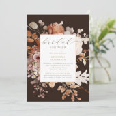 Chocolade bruin terracotta bloemig Vrijgezellenfee Kaart (Staand voorkant)