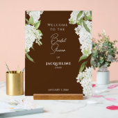 Chocolade Bruin Witte Hydrangeas Douche Welkom Acryl Bord (Huwelijk)