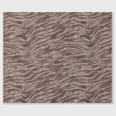 Chocolade Bruin Zebra Glitter Cadeaupapier (Vlak)