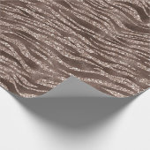 Chocolade Bruin Zebra Glitter Cadeaupapier (Hoek)