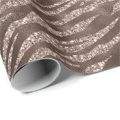 Chocolade Bruin Zebra Glitter Cadeaupapier (Rol Hoek)