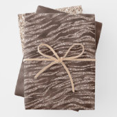 Chocolade Bruin Zebra Glitter Inpakpapier Vel (In situ)