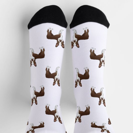 Chocolade Bruine Boston Terrier Cartoon Hond Patro Sokken (Top)
