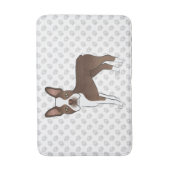 Chocolade Bruine Boston Terrier Cartoon Hond & Poo Badmat (Voorkant Verticaal)