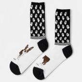 Chocolade Bruine Boston Terrier Met Naam En Poten Sokken (Links)